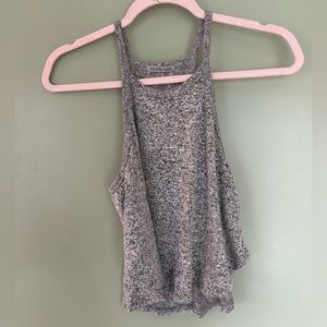 Heather grey cropped, flowy tank top